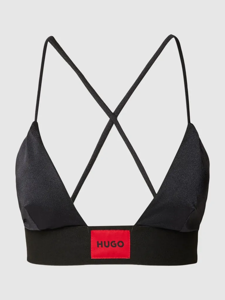 HUGO Bikinitop met gekruiste spaghettibandjes, model 'HANA' in zwart