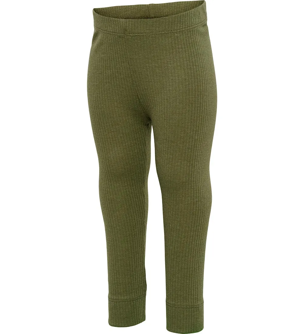 HUMMEL LEGGINGS  RIB  HMLRENE  CAPULET OLIVE