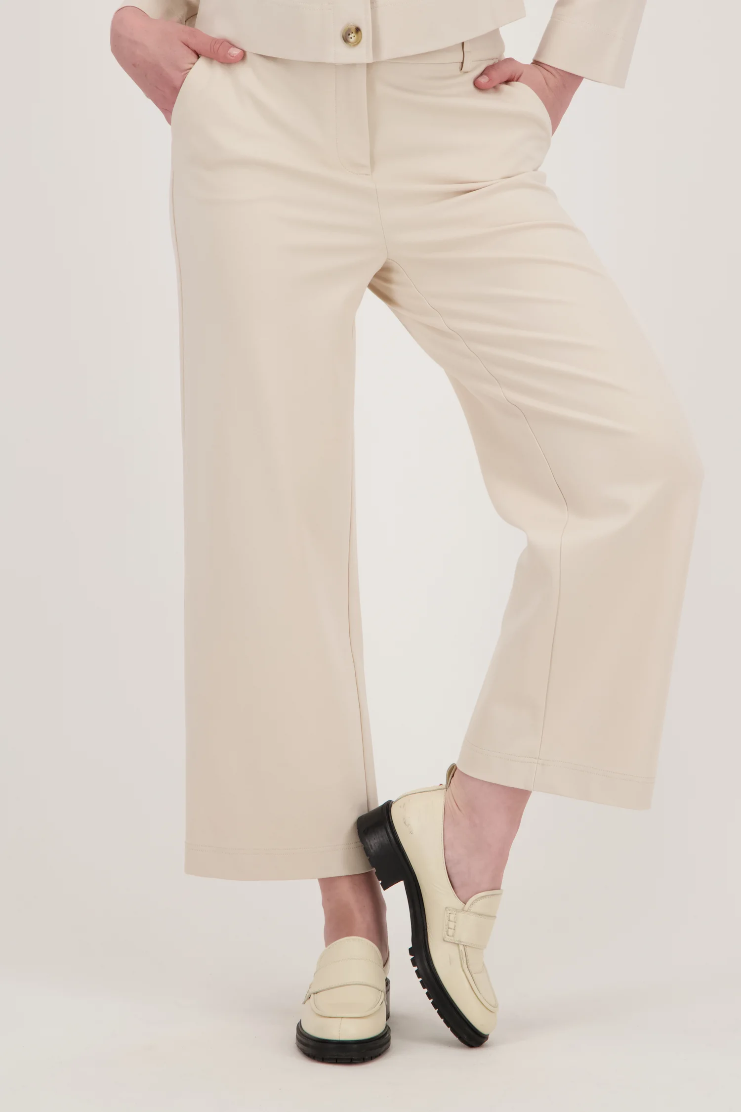 LIBELLE LICHTBEIGE WIJDE BROEK  7/8 LENGTE