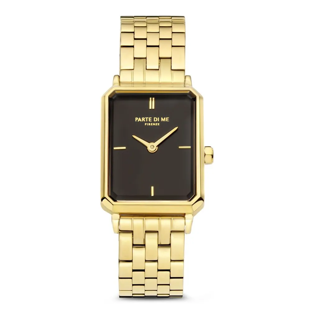 Parte Di Me Orologio Rechthoekig Dameshorloge Goudkleurig en Zwart