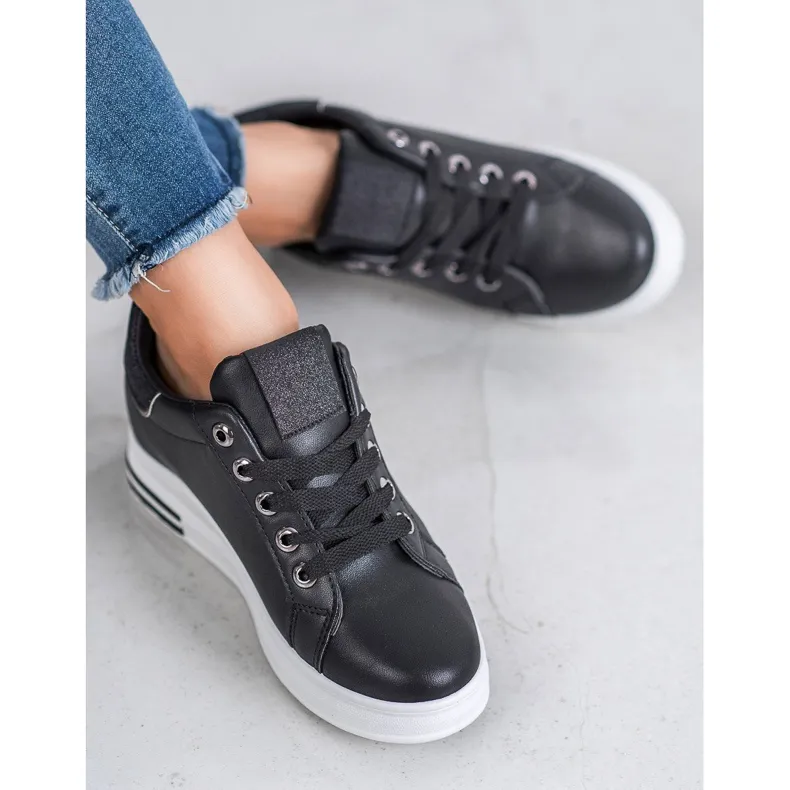 SHELOVET Sleehak Sneakers zwart