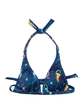 Top triangular alegre de bikini Medusas