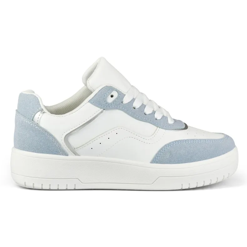 Witte en blauwe sportschoenen voor dames